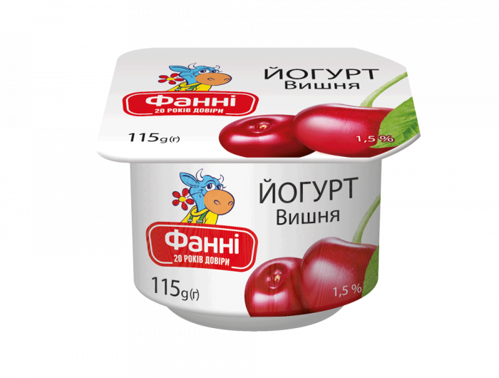 Йогурт 1,5% з вишнею Фанні