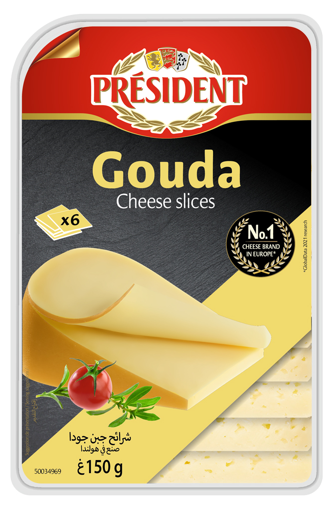 Hard cheese Gauda slice 48% President