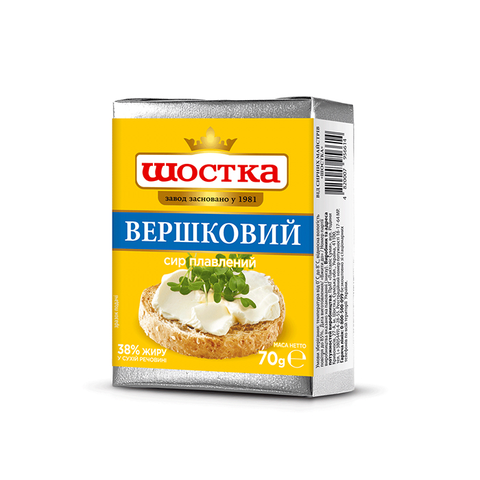 Сир плавлений Вершковий 38% Шостка