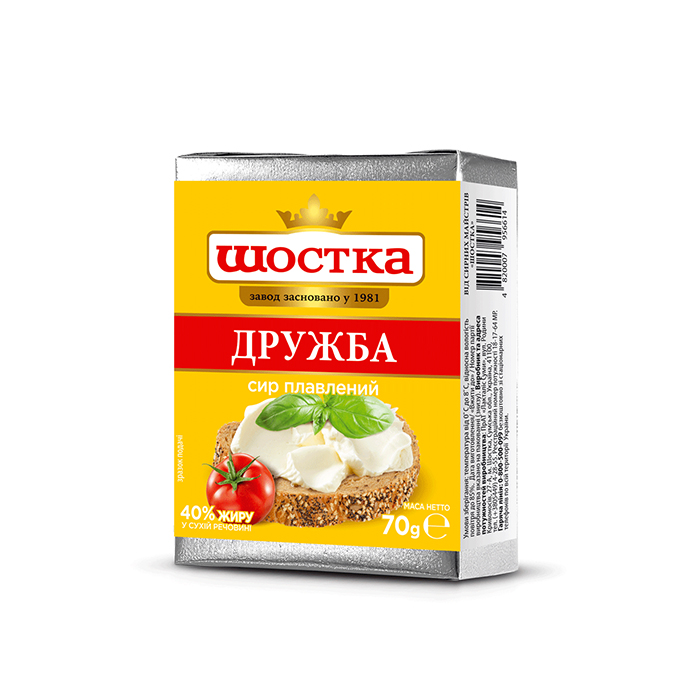 Processed cheese Druzhba 40% Shostka