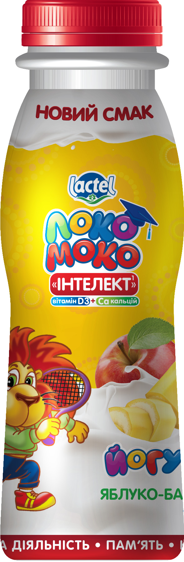 Drinkable yoghurt Apple-Banana, with complex Intellect, Calcium and Vit. D3 1,5% Loko Moko