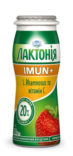 Dairy drink with Vit. C and probiotic L.Rhamnosus Strawberry 1,5% Lactonia Imun+